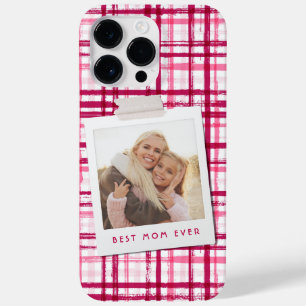 Beste Moeder Ooit Foto Cute Moderne Rode Roze Patr Case-Mate iPhone 14 Pro Max Hoesje