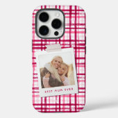 Beste Moeder Ooit Foto Cute Moderne Rode Roze Patr Case-Mate iPhone Case (Achterkant)