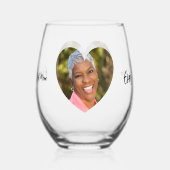 Beste moeder ooit foto hart wijnglas zonder voet (Voorkant)