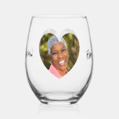 Beste moeder ooit foto hart wijnglas zonder voet (Achterkant)