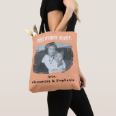 Beste moeder ooit foto houden sake namen aangepast tote bag (Dichtbij)