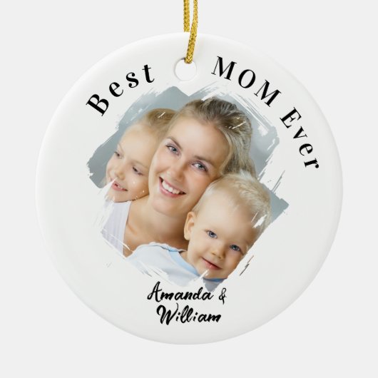 Beste moeder ooit foto keramisch ornament (Voorkant)
