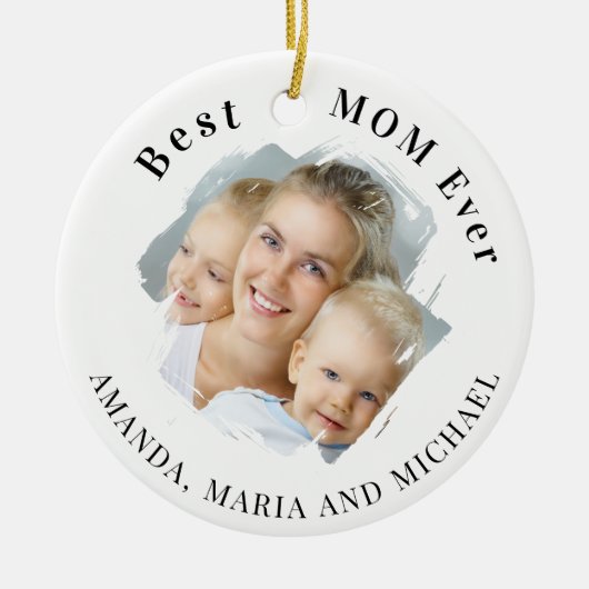 Beste moeder ooit foto keramisch ornament (Voorkant)