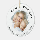 Beste moeder ooit foto keramisch ornament (Links)