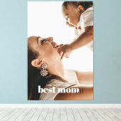 Beste moeder ooit Foto met baby Moederdag Canvas Afdruk (Insitu (Houten vloer))