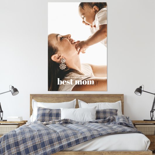 Beste moeder ooit Foto met baby Moederdag Canvas Afdruk (Insitu (Slaapkamer))