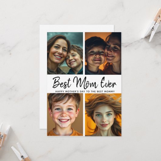 Beste moeder ooit | Foto Moederdag  Kaart (Voorkant / Achterkant in situ)
