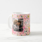 Beste moeder ooit foto Moederdag roze wilde bloeme Koffiemok (Voorkant links)