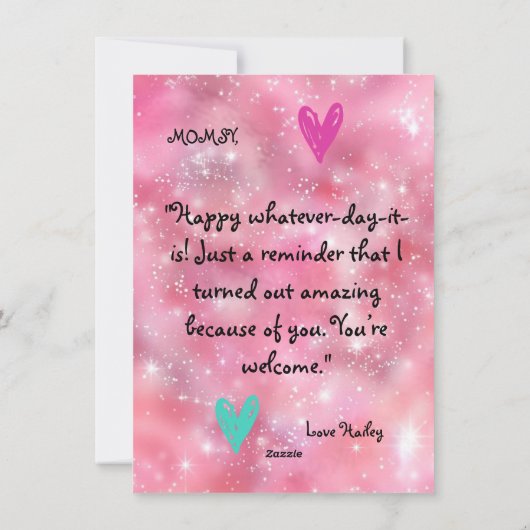 Beste moeder ooit foto Moederdag Wenskaart Feestdagenkaart (Achterkant)