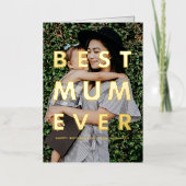 Beste moeder ooit foto overlay Moederdag Folie Wenskaart (Voorkant)