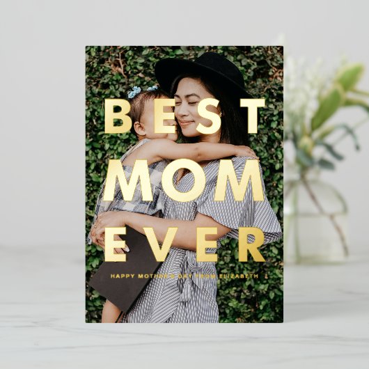 Beste Moeder ooit Foto Overlay Moederdag Kaart (Staand Voorkant)