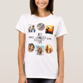 Beste moeder ooit Fotocollage Elegant Script Hart T-shirt (Voorkant)