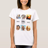 Beste moeder ooit Fotocollage Elegant Script Hart T-shirt (Voorkant)