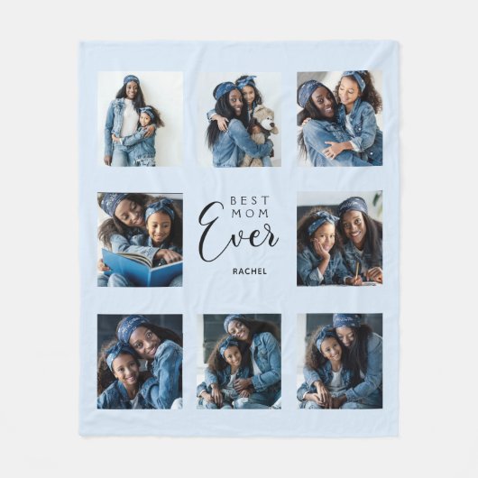 Beste moeder ooit fotocollage lichtblauwe moeder fleece deken (Voorkant)