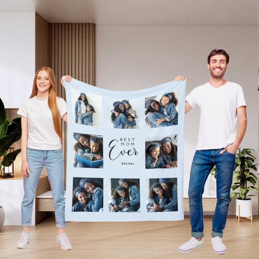 Beste moeder ooit fotocollage lichtblauwe moeder fleece deken