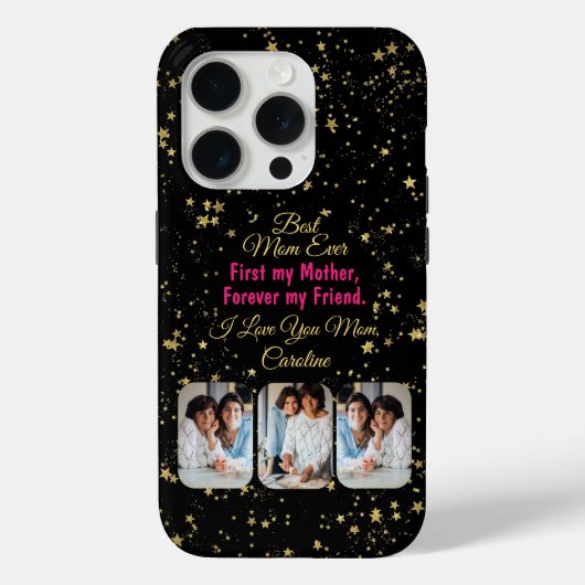 Beste Moeder ooit Fotocollage Modern Moederdag Case-Mate iPhone Case (Achterkant)