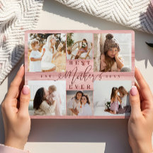 Beste Moeder Ooit Fotocollage Roze Houtkorrel