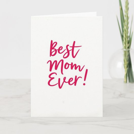 Beste Moeder Ooit Fuchsia Script Kaart (Voorkant)