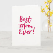 Beste Moeder Ooit Fuchsia Script Kaart (Gele Bloem)