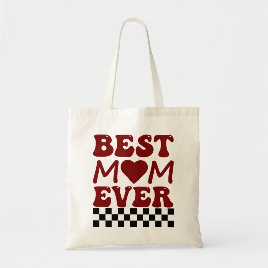 Beste moeder ooit geblokte Canvas tas, cadeau voor Tote Bag (Voorkant)