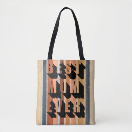 Beste moeder ooit gedurfde typografie 70s retro st tote bag