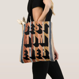 Beste moeder ooit gedurfde typografie 70s retro st tote bag