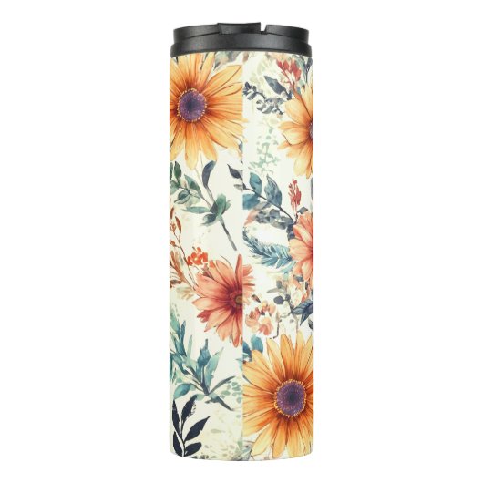 Beste Moeder Ooit gele bloemen Thermosbeker (Achterkant)