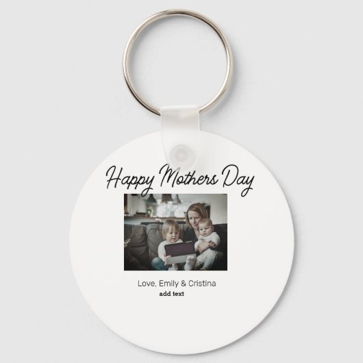 Beste moeder ooit Gelukkige Moederdag Voeg foto na Sleutelhanger (Voorkant)