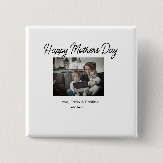 Beste moeder ooit Gelukkige Moederdag Voeg foto na Vierkante Button 5,1 Cm (Voorkant)