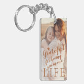 Beste moeder ooit gepersonaliseerd 2 foto's en tek sleutelhanger (Voorkant Links)