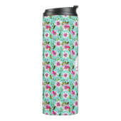 Beste moeder ooit gepersonaliseerd aqua en roze bl thermosbeker (Gedraaid links)