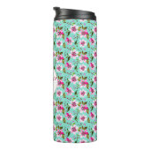 Beste moeder ooit gepersonaliseerd aqua en roze bl thermosbeker (Geroteerd rechts)