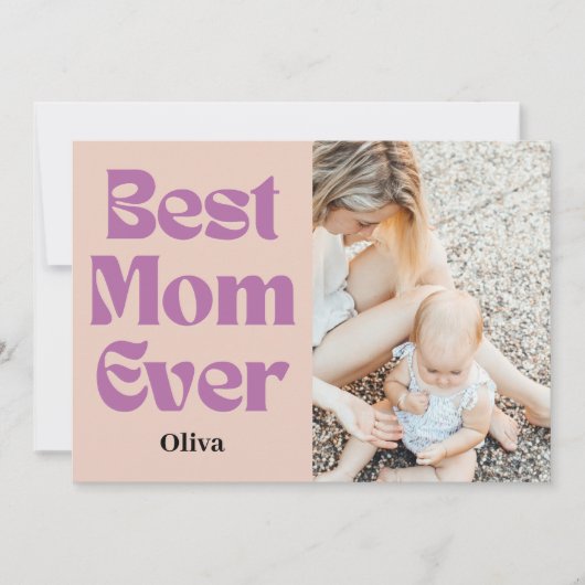 Beste moeder ooit – Gepersonaliseerd Moederdag cad Feestdagenkaart (Voorkant)
