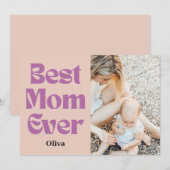 Beste moeder ooit – Gepersonaliseerd Moederdag cad Feestdagenkaart (Voorkant / Achterkant)