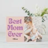 Beste moeder ooit – Gepersonaliseerd Moederdag cad Feestdagenkaart (Staand voorkant)