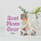 Beste moeder ooit – Gepersonaliseerd Moederdag cad Feestdagenkaart (Staand voorkant)