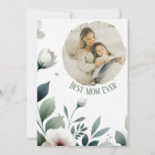 Beste moeder ooit – gepersonaliseerde bloemen foto feestdagenkaart (Voorkant)