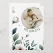 Beste moeder ooit – gepersonaliseerde bloemkaarten feestdagenkaart (Voorkant / Achterkant)