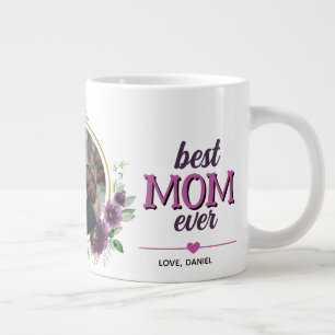 Beste Moeder Ooit Gepersonaliseerde Foto Bloem Grote Koffiekop