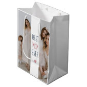 Beste moeder ooit - gepersonaliseerde foto- en tek medium cadeauzakje (Voorkant Gekanteld)