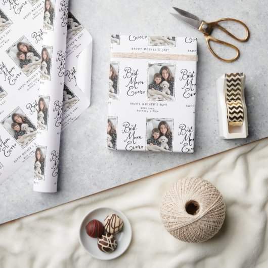 Beste moeder ooit gepersonaliseerde foto Moederdag Cadeaupapier (Crafts)