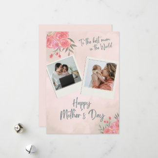 Beste moeder ooit gepersonaliseerde foto Moederdag Feestdagenkaart