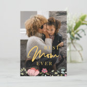 Beste moeder ooit gepersonaliseerde foto-Moederdag Feestdagenkaart (Staand voorkant)