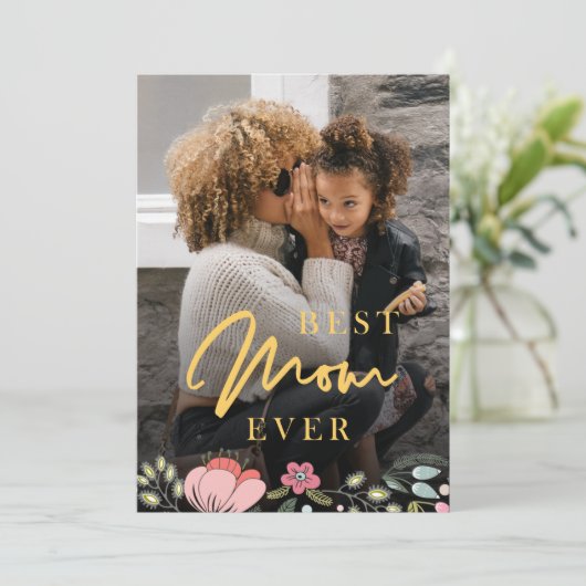Beste moeder ooit gepersonaliseerde foto-Moederdag Feestdagenkaart (Staand voorkant)