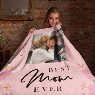 Beste moeder ooit gepersonaliseerde foto-Moederdag Fleece Deken