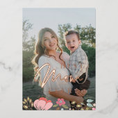 Beste moeder ooit gepersonaliseerde foto-Moederdag Folie Feestdagenkaart (Voorkant)