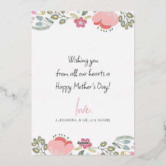 Beste moeder ooit gepersonaliseerde foto-Moederdag Folie Feestdagenkaart (Achterkant)