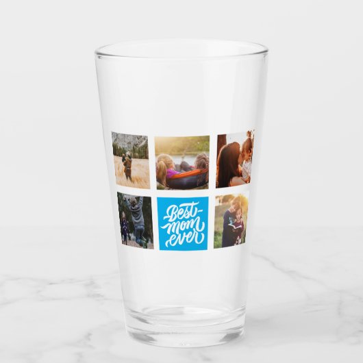Beste moeder ooit gepersonaliseerde fotocollage he glas (Voorkant)