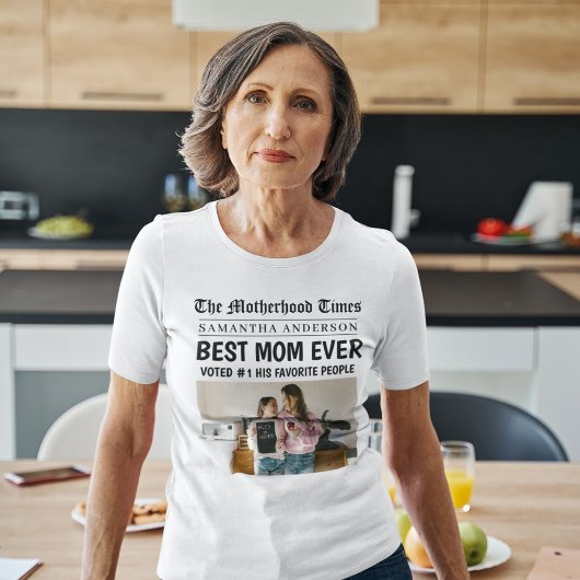 Beste moeder ooit gepersonaliseerde krantenfoto t-shirt