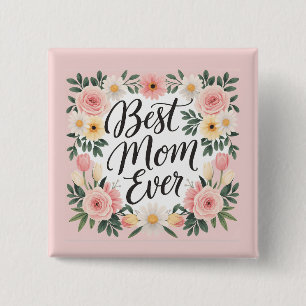 Beste moeder ooit gepersonaliseerde Moederdag Vierkante Button 5,1 Cm